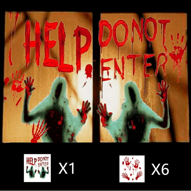 Halloween Bloody Footsteps Floor Decoration Home Horror Scene Haunted House